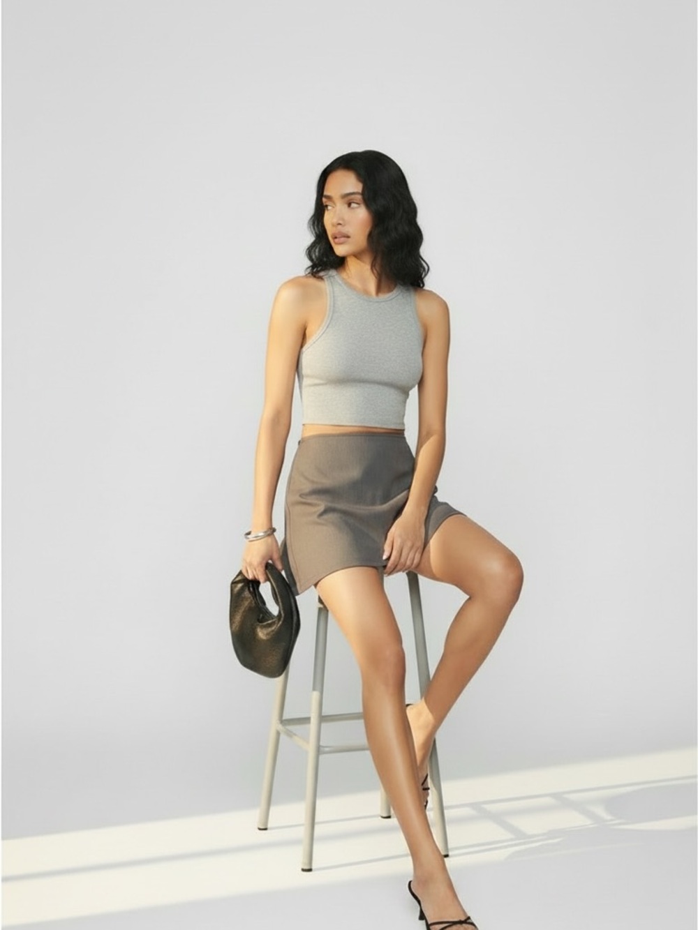 J. Crew Mini Skirt in grey NWT